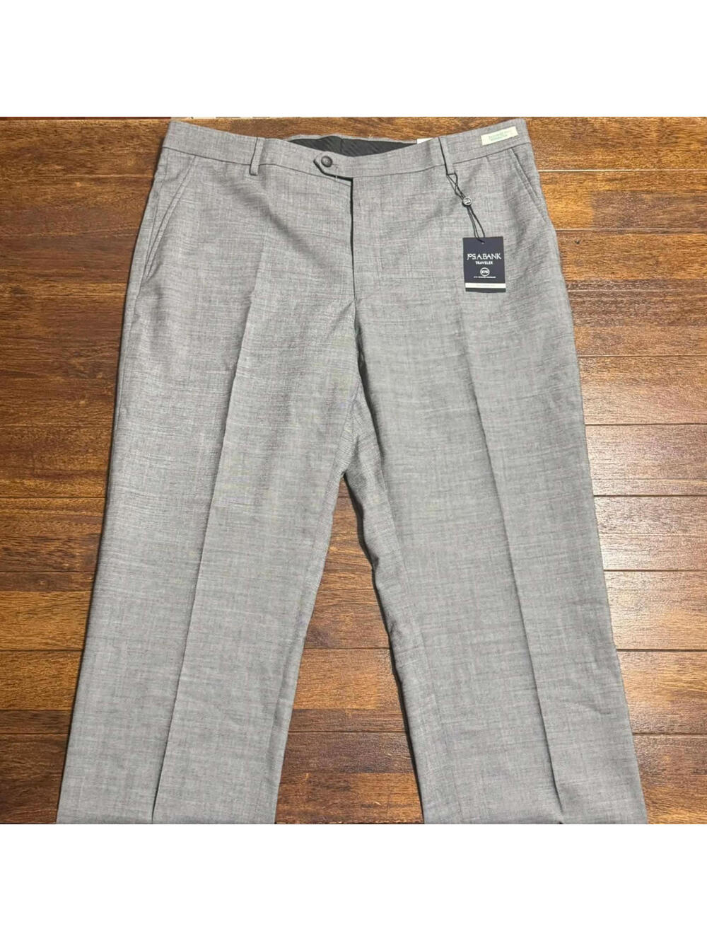 NWT Jos. A Bank Wool Blend Grey Traveler Pants 37X32 Pleated Tailored Fit $140